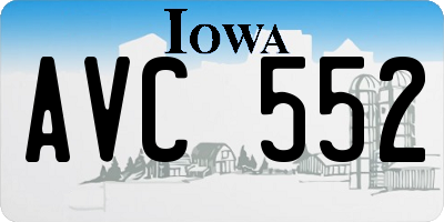 IA license plate AVC552