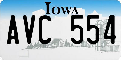 IA license plate AVC554