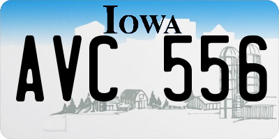 IA license plate AVC556