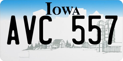 IA license plate AVC557
