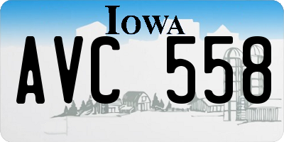 IA license plate AVC558