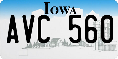 IA license plate AVC560
