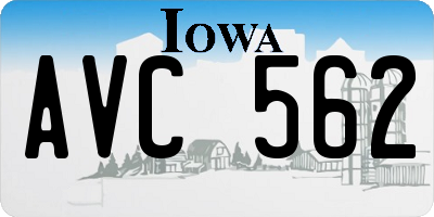 IA license plate AVC562