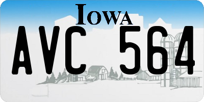 IA license plate AVC564