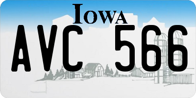 IA license plate AVC566