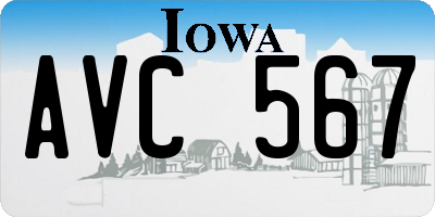 IA license plate AVC567
