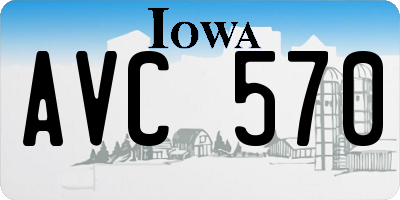 IA license plate AVC570