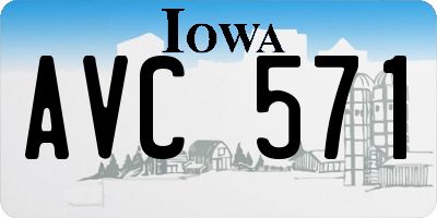 IA license plate AVC571