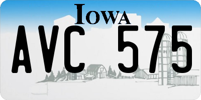 IA license plate AVC575