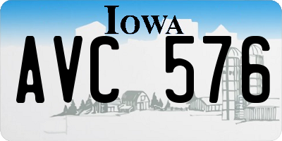 IA license plate AVC576