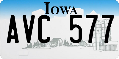 IA license plate AVC577