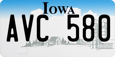 IA license plate AVC580