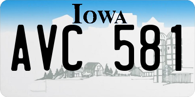 IA license plate AVC581