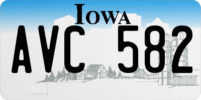 IA license plate AVC582