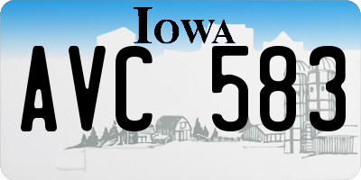 IA license plate AVC583