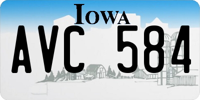 IA license plate AVC584