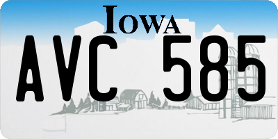 IA license plate AVC585