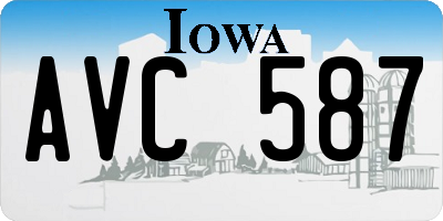 IA license plate AVC587