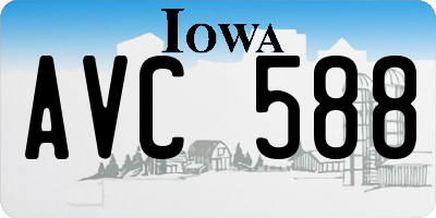 IA license plate AVC588