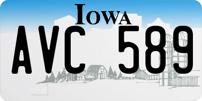 IA license plate AVC589