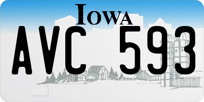 IA license plate AVC593
