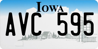 IA license plate AVC595