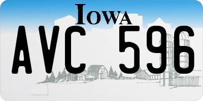 IA license plate AVC596