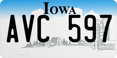 IA license plate AVC597