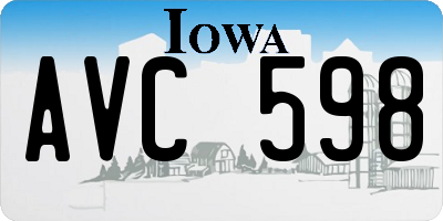 IA license plate AVC598