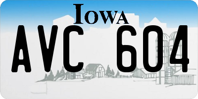 IA license plate AVC604