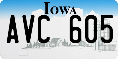 IA license plate AVC605
