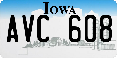 IA license plate AVC608