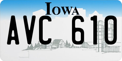 IA license plate AVC610