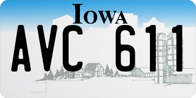 IA license plate AVC611