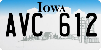 IA license plate AVC612