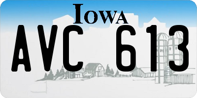 IA license plate AVC613