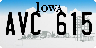 IA license plate AVC615