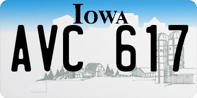 IA license plate AVC617
