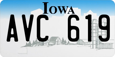 IA license plate AVC619