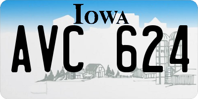 IA license plate AVC624