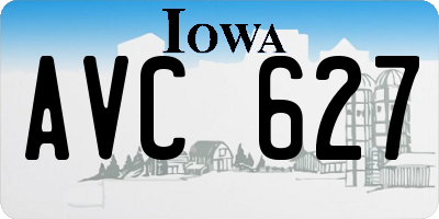 IA license plate AVC627