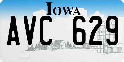 IA license plate AVC629