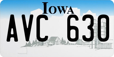 IA license plate AVC630