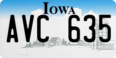 IA license plate AVC635