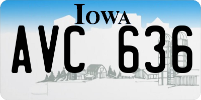 IA license plate AVC636