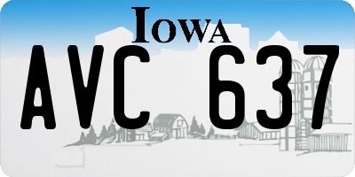 IA license plate AVC637