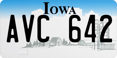 IA license plate AVC642