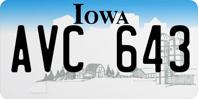 IA license plate AVC643