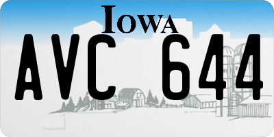 IA license plate AVC644