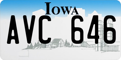 IA license plate AVC646